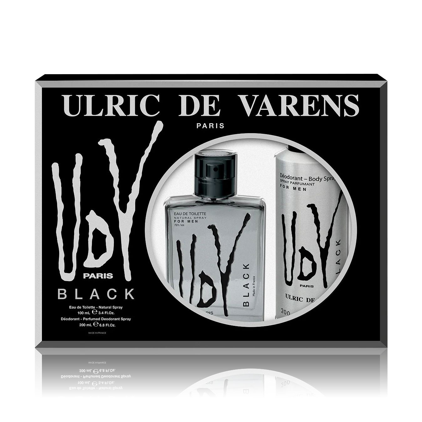 Парфумований набір чоловічий Ulric de Varens UDV Black (туалетна вода, 100 мл + дезодорант-спрей, 200 мл)